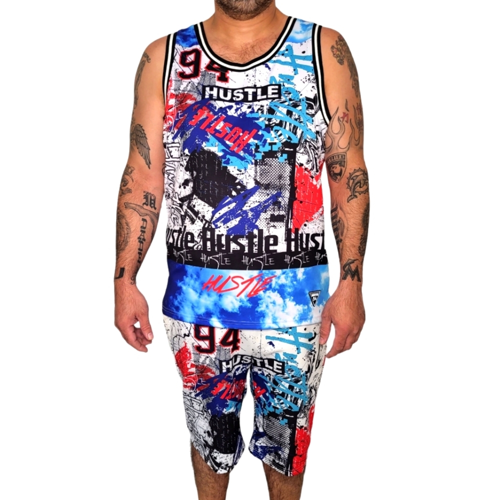 Encrypted Brand HUSTLE Tank Top & Short Set